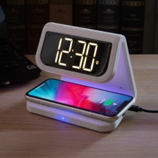 UV살균 3in1  알람 시계 & 핸드폰 충전기 거치대